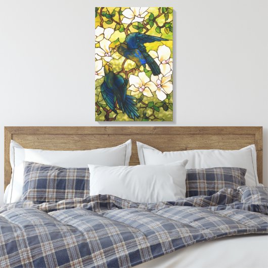 Toile Hibiscus et perroquets Fenêtre en verre tendu (Insitu(Chambre))