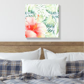 Toile Hibiscus Feuille tropicaux Aquarelle Florale II (Insitu(Chambre))
