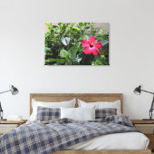 Toile Hibiscus rouge solitaire Imprimer (Insitu(Chambre))