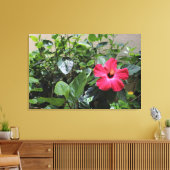 Toile Hibiscus rouge solitaire Imprimer (Insitu(Salon))