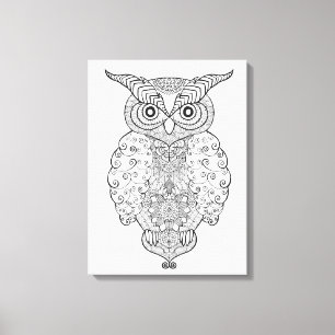 Toile Hibou 6 de griffonnage