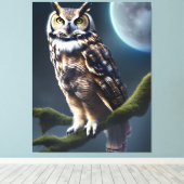 Toile Hibou à la nuit (Insitu (Plancher de Bois))