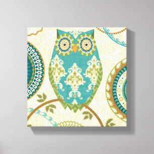 Toile Hibou avec les motifs circulaires