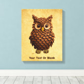 Toile Hibou Cône de Pin (Insitu (Plancher de Bois))