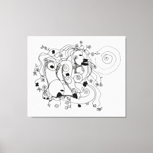 Toile Hidden in the garden. - Ink drawing (Recto)