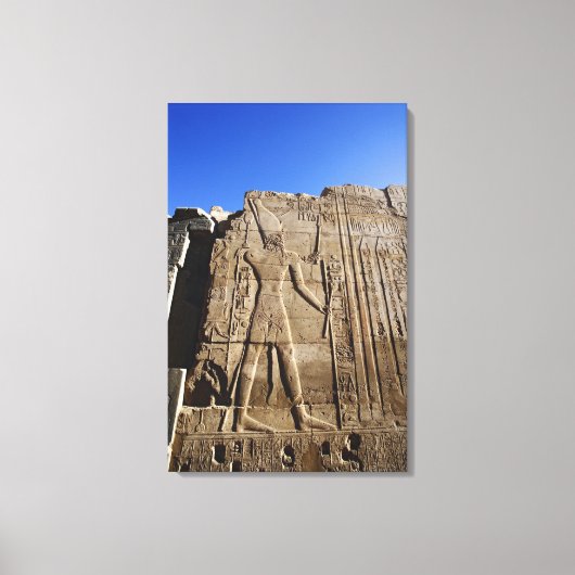 Toile Hiéroglyphes anciens sur le mur, Temple de Karnak, (Recto)