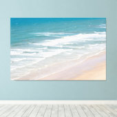 Toile High Angle View of Turquoise Ocean Waves on Sandy  (Insitu (Plancher de Bois))
