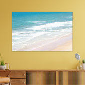 Toile High Angle View of Turquoise Ocean Waves on Sandy  (Insitu(Salon))