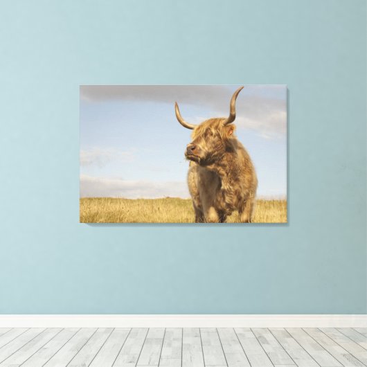 Toile Highland Cow (Insitu (Plancher de Bois))