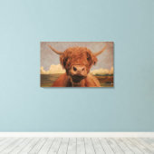 Toile Highland Cow (Insitu (Plancher de Bois))