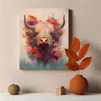 Highland Cow Art Print Farmyard Décor