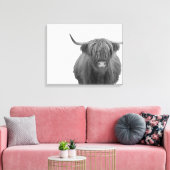 Toile Highland Cow Scotland Russe Noir Blanc (Insitu(Salon))