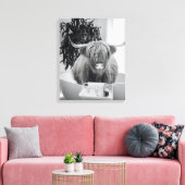 Toile Highland Vache Baignoire Blanc noir (Insitu(Salon))