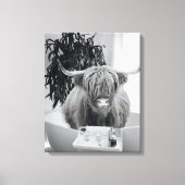 Toile Highland Vache Baignoire Blanc noir (Recto)