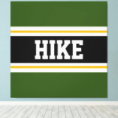 Toile HIKE Fun Forest Green Black White Yellow Stripes (Insitu (Plancher de Bois))