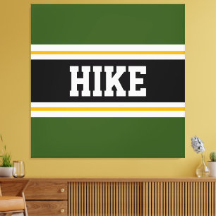 Toile HIKE Fun Forest Green Black White Yellow Stripes