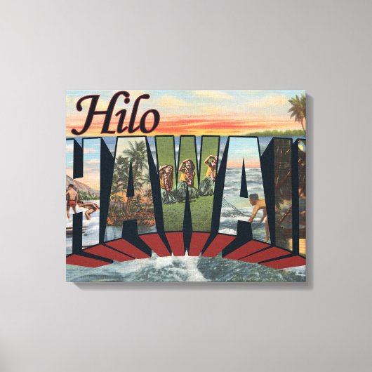 Toile Hilo, HawaiiGrandes lettres ScènesHilo, HI (Recto)