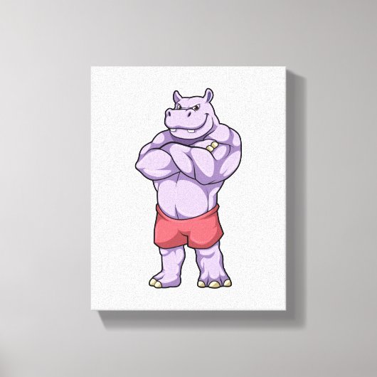 Toile Hippo comme Bodybuilder extrême (Recto)