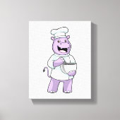 Toile Hippo comme chef avec bol (Recto)