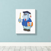 Toile Hippo comme professeur avec livre (Insitu (Plancher de Bois))