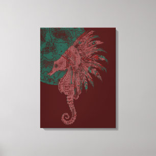 Toile hippocampe au bord de la lune