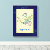 Toile Hippocampe grec Hippocampe Art Vintage Enveloppé C (Insitu (Plancher de Bois))