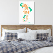 Toile Hippocampe orange, vert émeraude et algue (Insitu(Chambre))