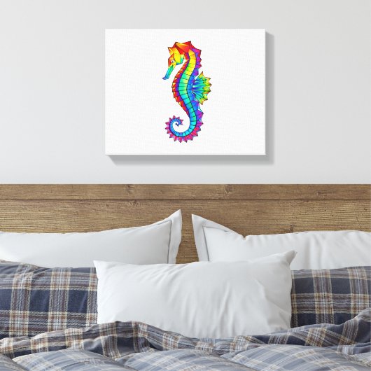 Toile Hippocampe polygonal arc-en-ciel (Insitu(Chambre))