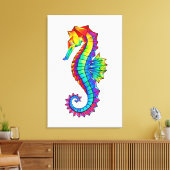 Toile Hippocampe polygonal arc-en-ciel (Insitu(Salon))