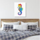 Toile Hippocampe polygonal arc-en-ciel (Insitu(Chambre))