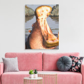 Toile Hippopotame bâillant, Tanzanie (Insitu(Salon))