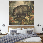 Toile Hippopotame Botanique Vintage (Insitu(Chambre))