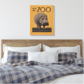 Toile Hippopotame vintage hippo zoo poster wpa (Insitu(Chambre))