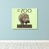 Toile Hippopotame vintage hippo zoo poster wpa (Insitu (Plancher de Bois))
