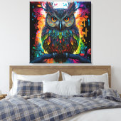 Toile Hippy Owl, Imaginaire psychédélique (Insitu(Chambre))
