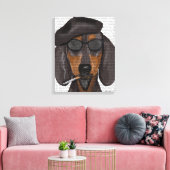 Toile Hipster Dachshund Noir et Tan (Insitu(Salon))