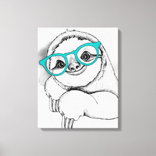 Toile Hipster Sloth