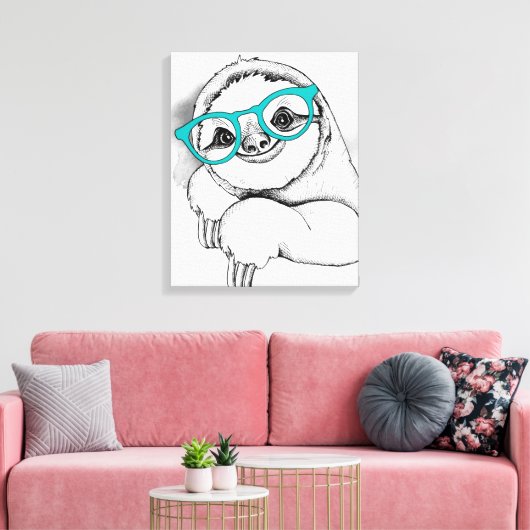 Toile Hipster Sloth (Insitu(Salon))