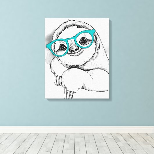 Toile Hipster Sloth (Insitu (Plancher de Bois))