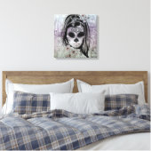 Toile Hipster Sugar Skull Lady (Insitu(Chambre))