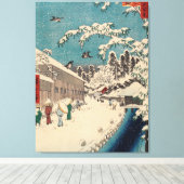 Toile Hiroshige hiver paysage Japon pays (Insitu (Plancher de Bois))