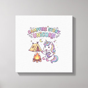 Toile Histoire de feu de camp licorne Licorne charmante
