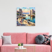 Toile Historic Split Harbor Scene Stretched Canvas (Insitu(Salon))