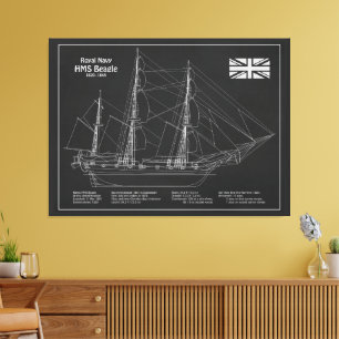 Toile HMS Beagle - Grand navire - Modèle de livraison PB