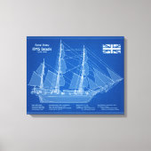 Toile HMS Beagle grand navire - Plan d'expédition ABD (Recto)
