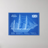 Toile HMS Beagle grand navire - Plan d'expédition ABD (Recto)