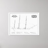 Toile HMS Beagle Tall Ship - Plan d'expédition BD (Recto)