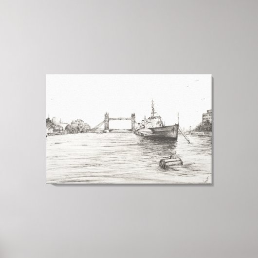 Toile HMS Belfast sur la Tamise Londres.2006 (Recto)