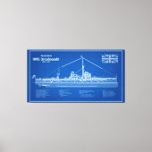 Toile HMS Dreadnoud - Plan d'expédition ABD (Recto)