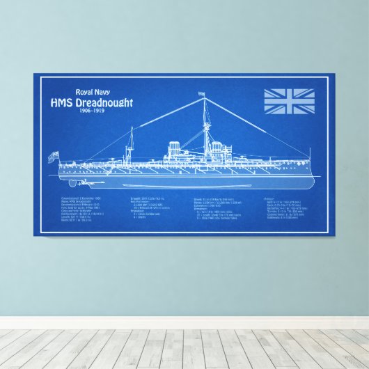 Toile HMS Dreadnoud - Plan d'expédition ABD (Insitu (Plancher de Bois))